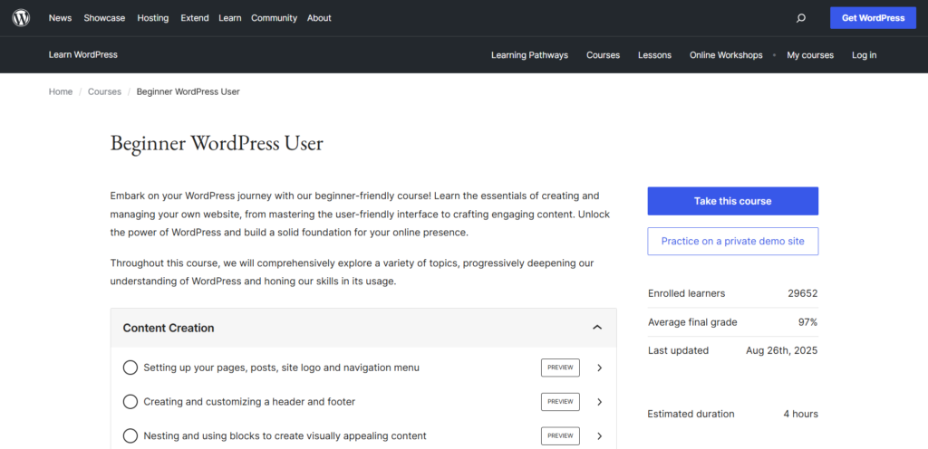 Official WordPress Design Course