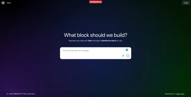 telex ai dashboard UI