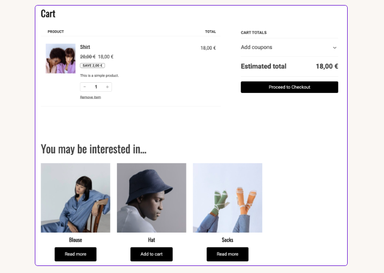 Product Collection block for Cross-Sells