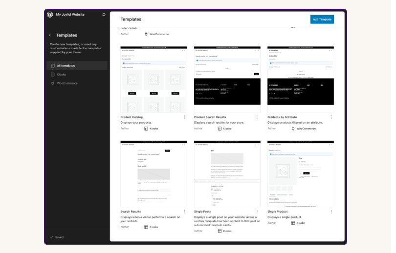 Simplified block templates