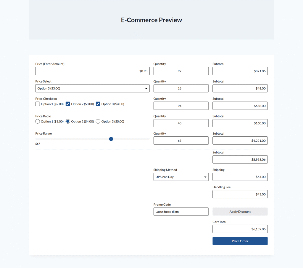 WS Form Calculated Fields Example