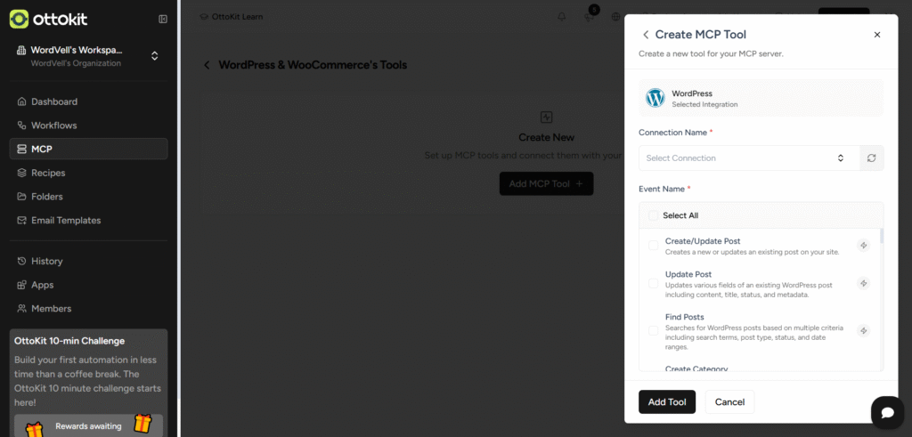 Add WordPress as a MCP Tool in OttoKit