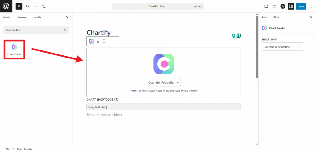 Chartify Chart Embedding in a Post