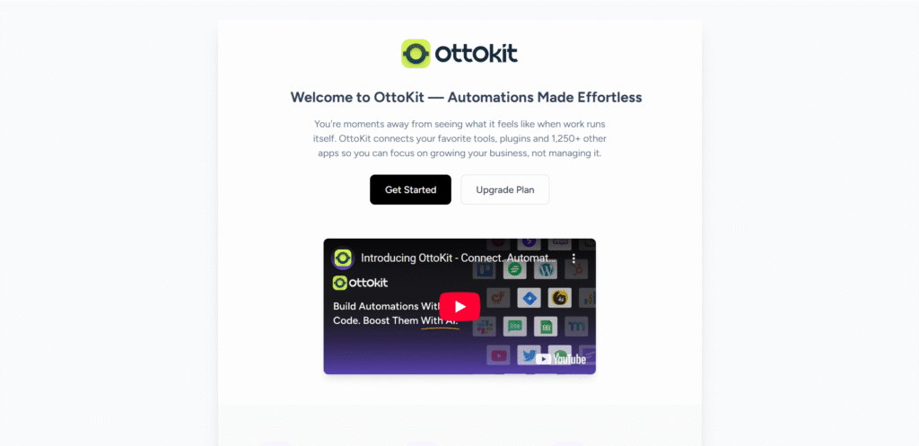 OttoKit WordPress Plugin Dashboard