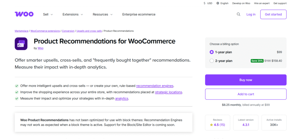 Product Recommendations Plugin by WooCommerce