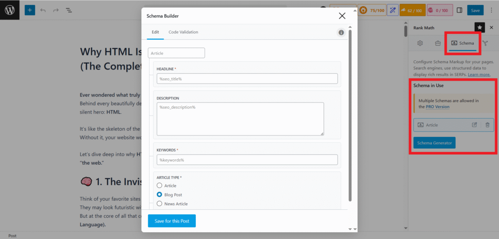 RankMath Schema Generator