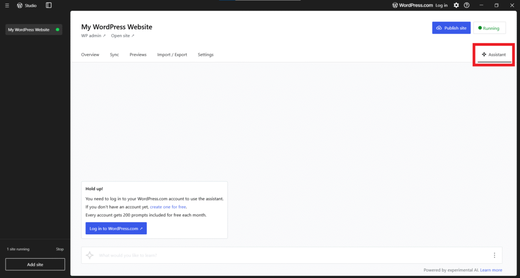 WordPress Studio AI Assistant