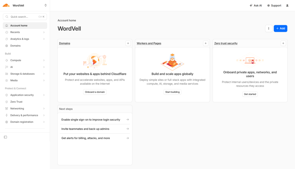 Cloudflare Dashboard