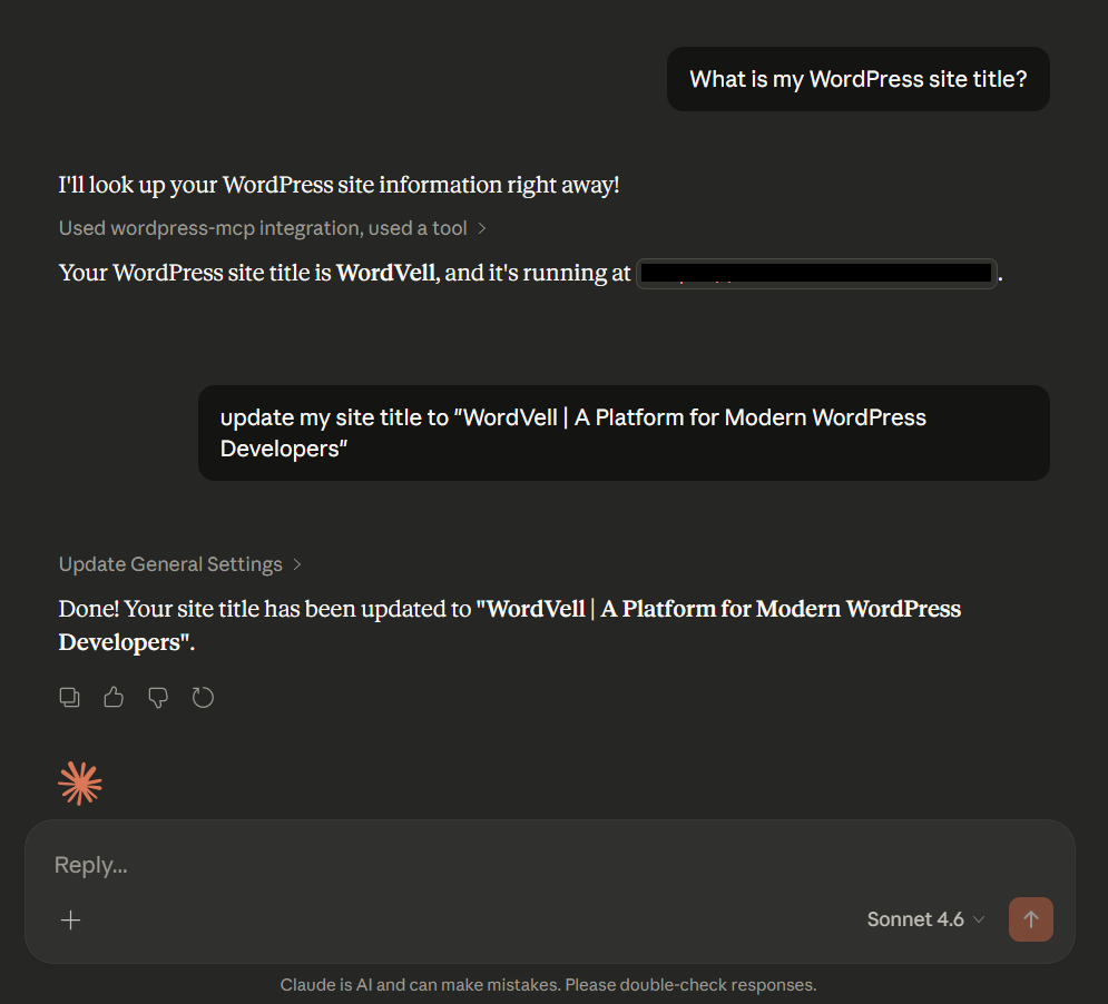 WordPress MCP Server Working with Claude