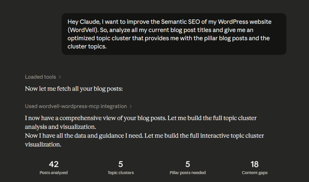 Asked Claude to Conduct the Complete Semantic SEO Audit of a website using MCP Server