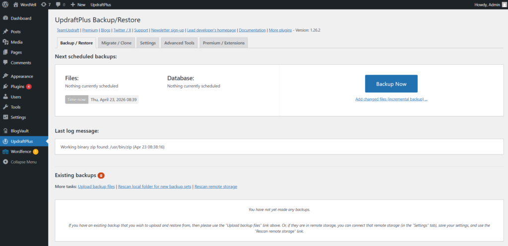 UpdraftPlus Plugin for WordPress Backup