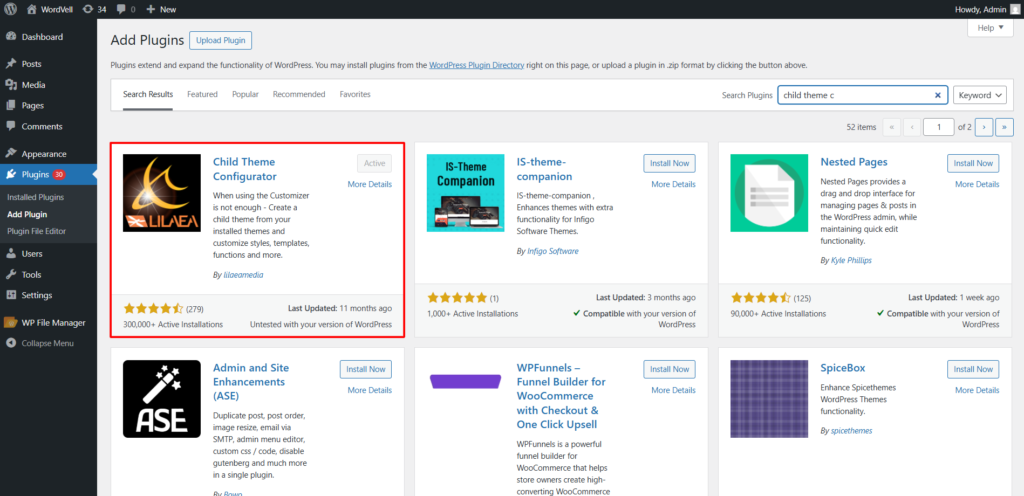 Child Theme Configurator WordPress Plugin